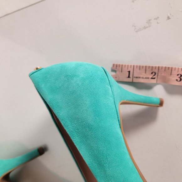 Cole Haan Go To Park Pump Turquoise Suede High Heel - Picture 8 of 11